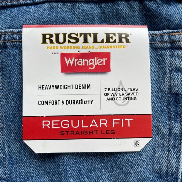 NWT Rustler by Wrangler 36x29 Regular Fit Straight Leg Blue Denim Jean 1087619SW - Picture 13 of 16